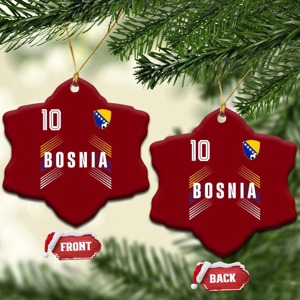 Bosnia Herzegovina Soccer Sports Graphic Number 10 Jersey Style Ceramic Ornament Proud Bosnian Football Fans Game Day Pride