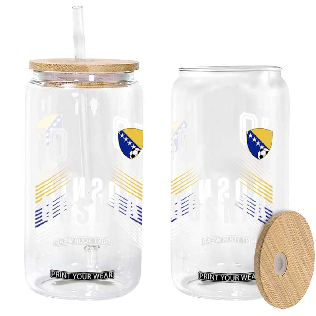 Bosnia Herzegovina Soccer Sports Graphic Number 10 Jersey Style Glass Can Proud Bosnian Football Fans Game Day Pride