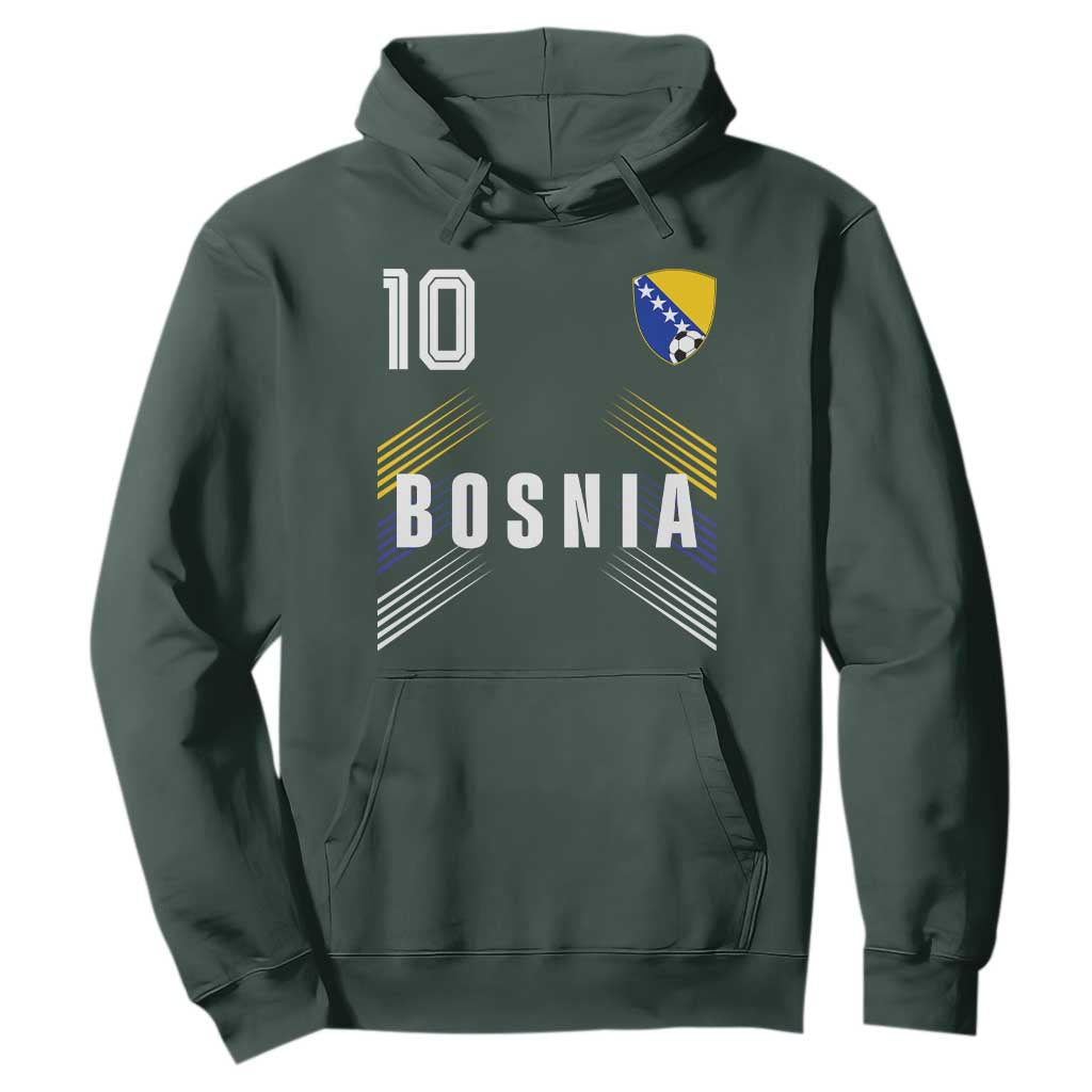 Bosnia Herzegovina Soccer Sports Graphic Number 10 Jersey Style Hoodie Proud Bosnian Football Fans Game Day Pride