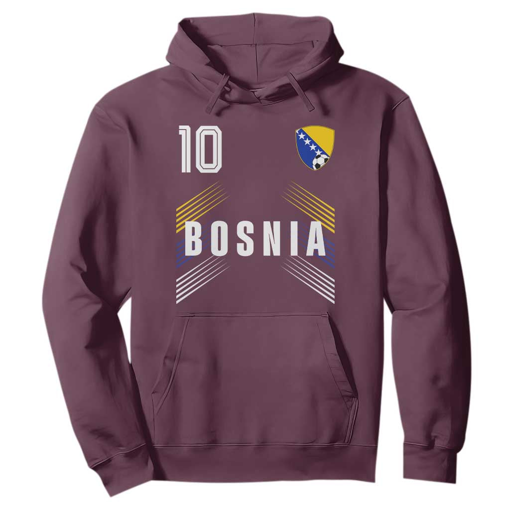 Bosnia Herzegovina Soccer Sports Graphic Number 10 Jersey Style Hoodie Proud Bosnian Football Fans Game Day Pride