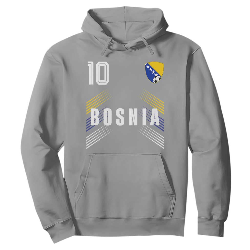 Bosnia Herzegovina Soccer Sports Graphic Number 10 Jersey Style Hoodie Proud Bosnian Football Fans Game Day Pride