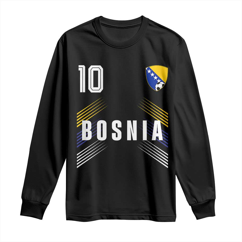 Bosnia Herzegovina Soccer Sports Graphic Number 10 Jersey Style Long Sleeve Shirt Proud Bosnian Football Fans Game Day Pride