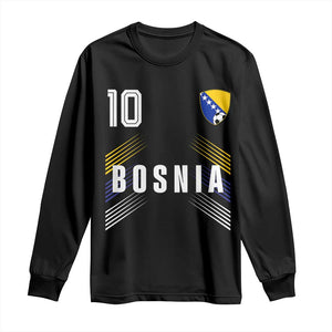 Bosnia Herzegovina Soccer Sports Graphic Number 10 Jersey Style Long Sleeve Shirt Proud Bosnian Football Fans Game Day Pride