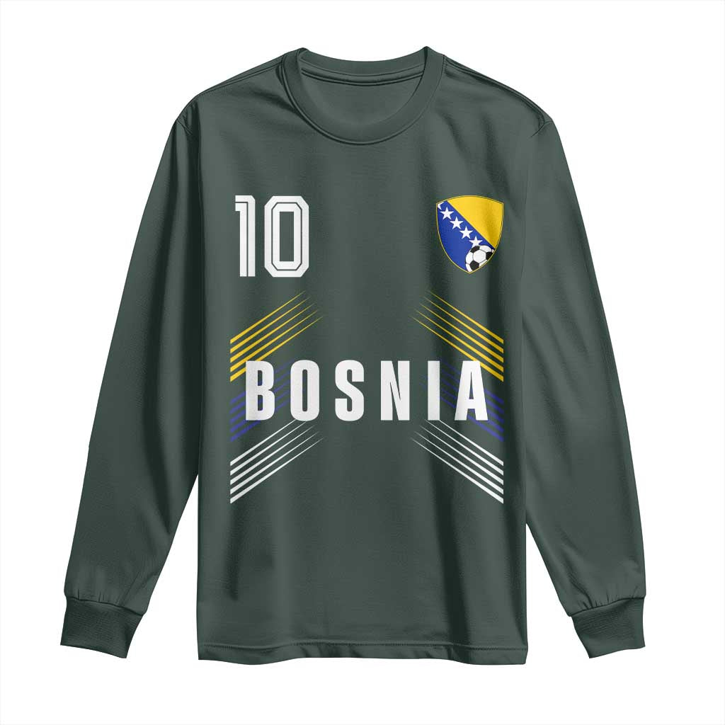 Bosnia Herzegovina Soccer Sports Graphic Number 10 Jersey Style Long Sleeve Shirt Proud Bosnian Football Fans Game Day Pride
