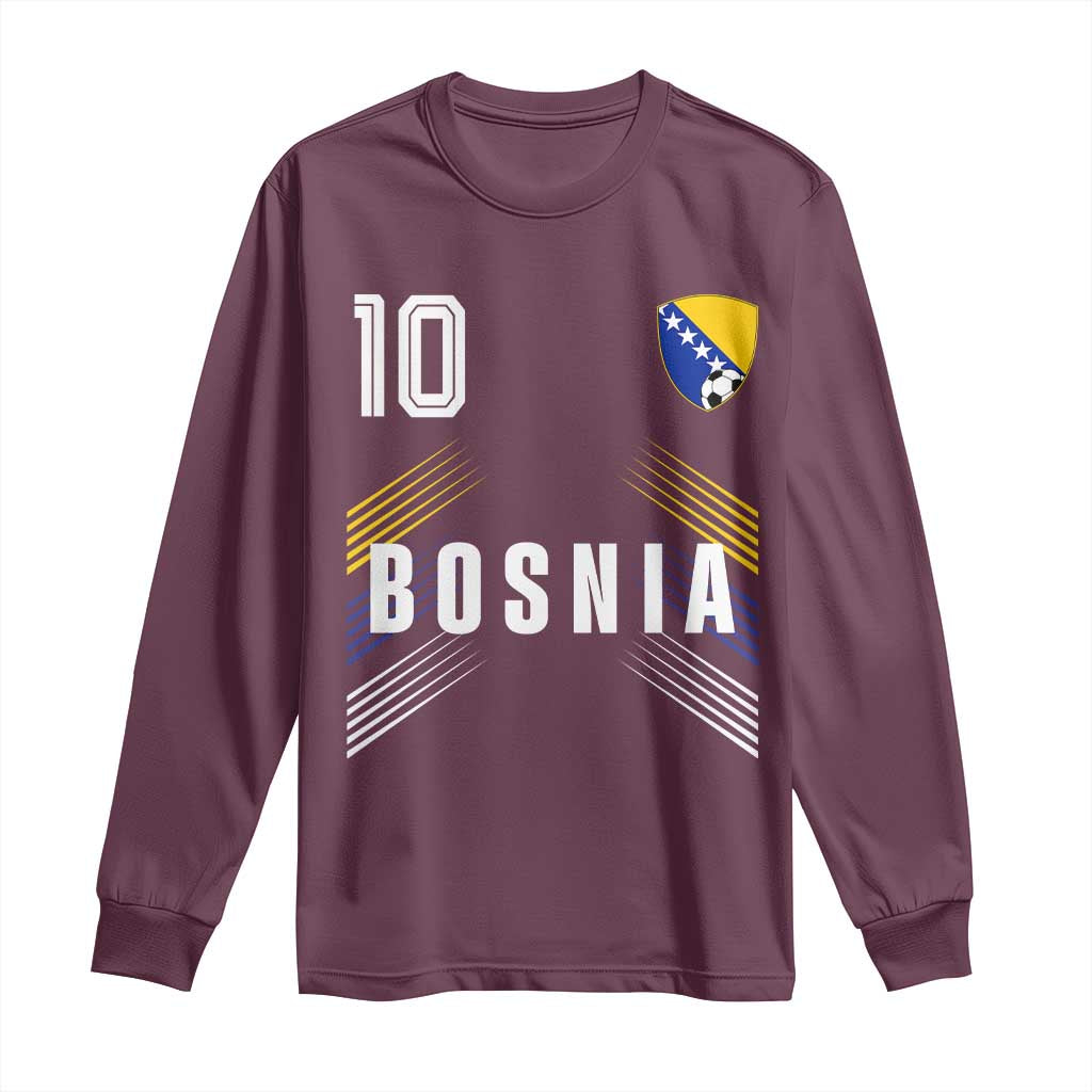 Bosnia Herzegovina Soccer Sports Graphic Number 10 Jersey Style Long Sleeve Shirt Proud Bosnian Football Fans Game Day Pride