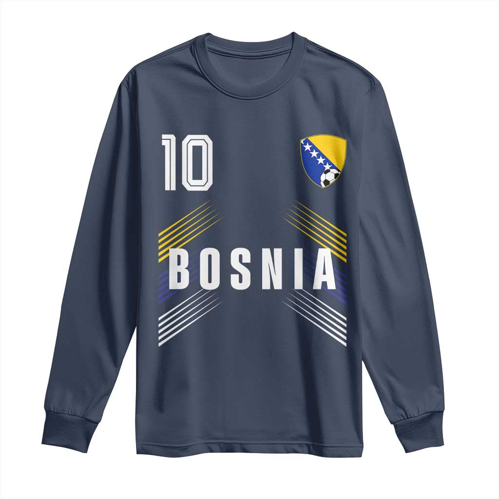 Bosnia Herzegovina Soccer Sports Graphic Number 10 Jersey Style Long Sleeve Shirt Proud Bosnian Football Fans Game Day Pride