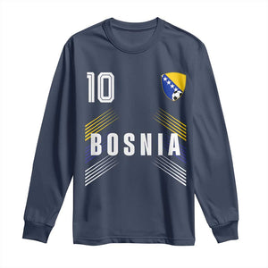 Bosnia Herzegovina Soccer Sports Graphic Number 10 Jersey Style Long Sleeve Shirt Proud Bosnian Football Fans Game Day Pride