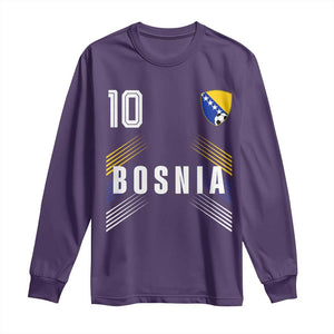 Bosnia Herzegovina Soccer Sports Graphic Number 10 Jersey Style Long Sleeve Shirt Proud Bosnian Football Fans Game Day Pride