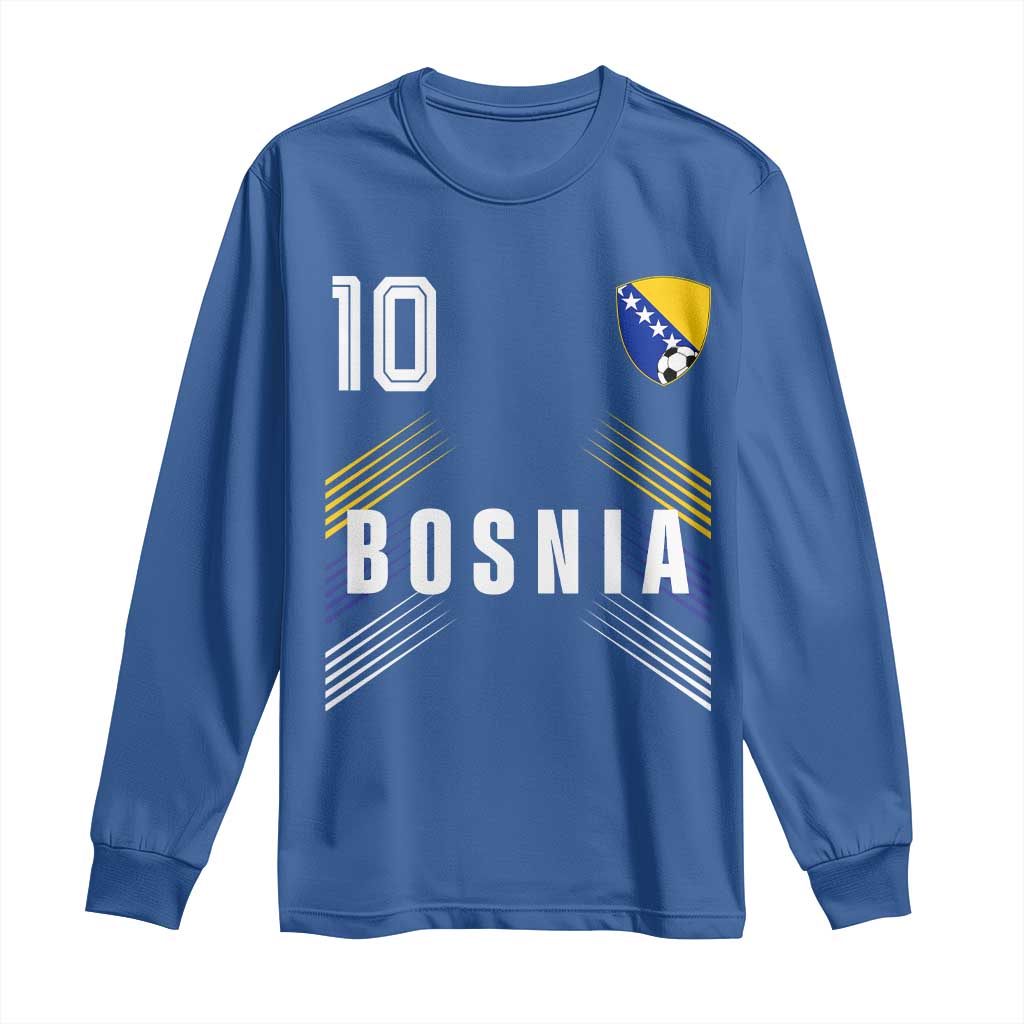 Bosnia Herzegovina Soccer Sports Graphic Number 10 Jersey Style Long Sleeve Shirt Proud Bosnian Football Fans Game Day Pride