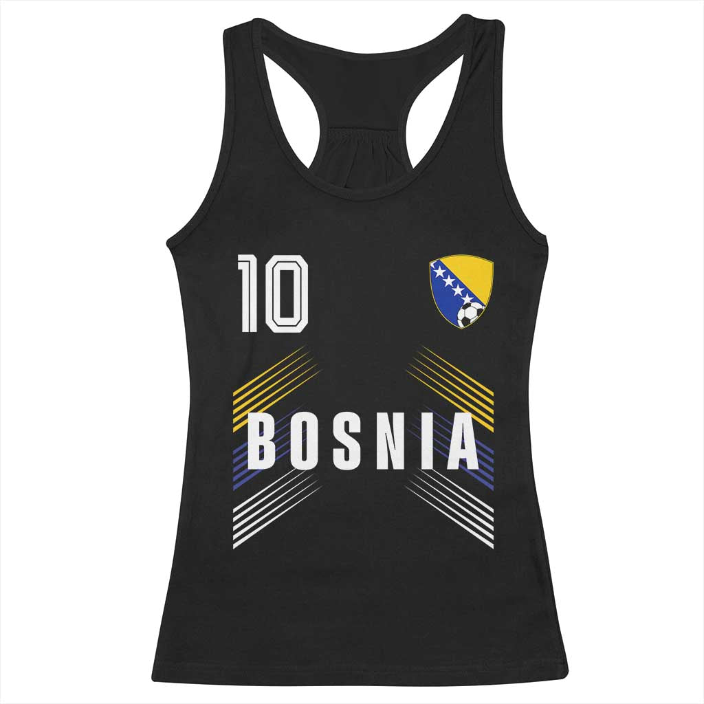 Bosnia Herzegovina Soccer Sports Graphic Number 10 Jersey Style Racerback Tank Top Proud Bosnian Football Fans Game Day Pride