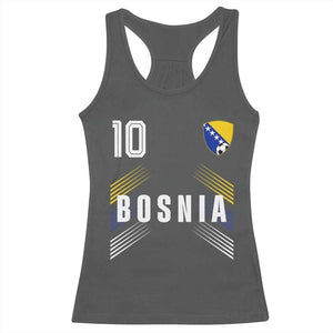 Bosnia Herzegovina Soccer Sports Graphic Number 10 Jersey Style Racerback Tank Top Proud Bosnian Football Fans Game Day Pride
