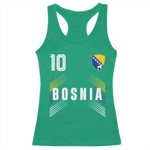 Bosnia Herzegovina Soccer Sports Graphic Number 10 Jersey Style Racerback Tank Top Proud Bosnian Football Fans Game Day Pride