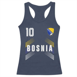 Bosnia Herzegovina Soccer Sports Graphic Number 10 Jersey Style Racerback Tank Top Proud Bosnian Football Fans Game Day Pride