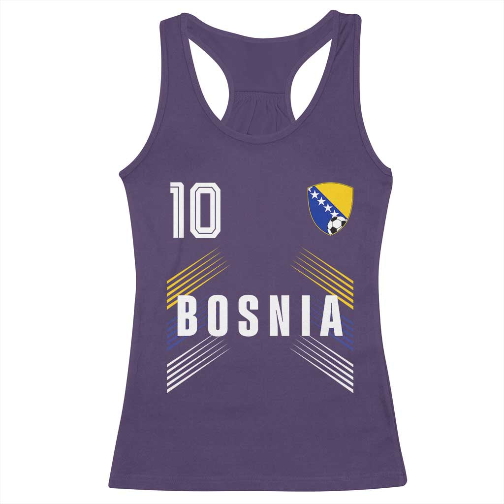 Bosnia Herzegovina Soccer Sports Graphic Number 10 Jersey Style Racerback Tank Top Proud Bosnian Football Fans Game Day Pride