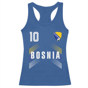 Bosnia Herzegovina Soccer Sports Graphic Number 10 Jersey Style Racerback Tank Top Proud Bosnian Football Fans Game Day Pride