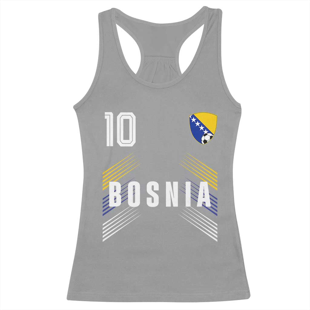 Bosnia Herzegovina Soccer Sports Graphic Number 10 Jersey Style Racerback Tank Top Proud Bosnian Football Fans Game Day Pride