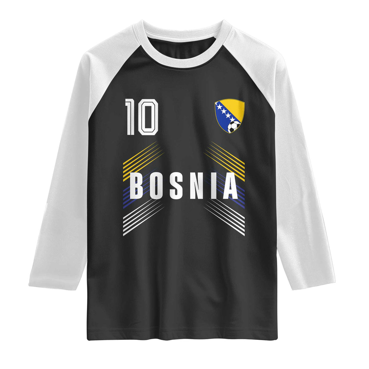 Bosnia Herzegovina Soccer Sports Graphic Number 10 Jersey Style Raglan Shirt Proud Bosnian Football Fans Game Day Pride