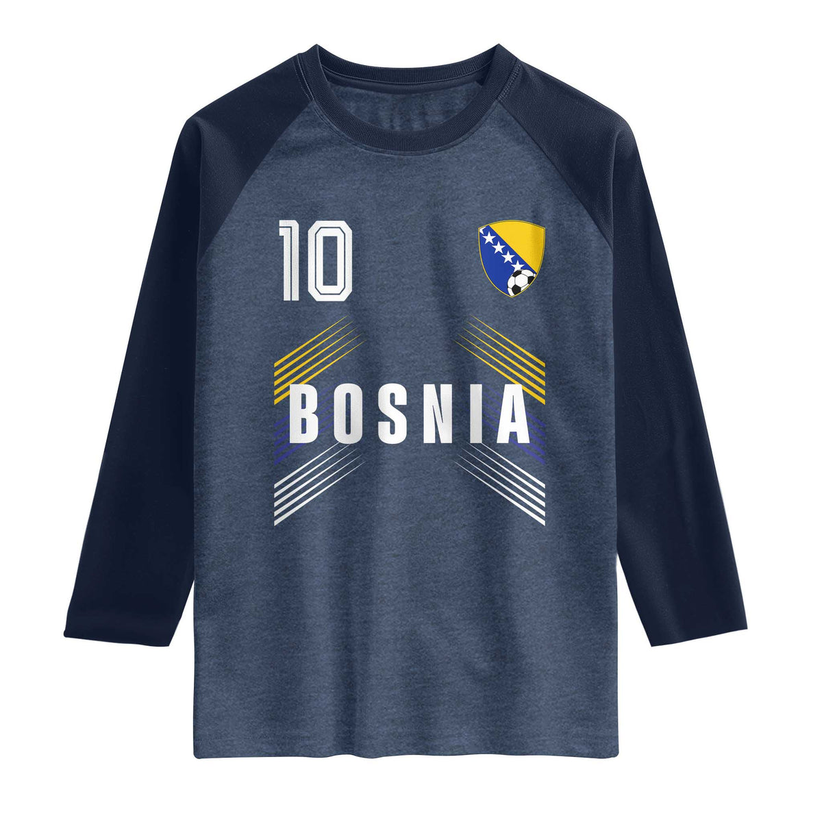 Bosnia Herzegovina Soccer Sports Graphic Number 10 Jersey Style Raglan Shirt Proud Bosnian Football Fans Game Day Pride