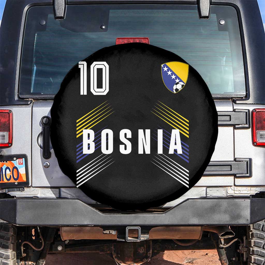Bosnia Herzegovina Soccer Sports Graphic Number 10 Jersey Style Spare Tire Cover Proud Bosnian Football Fans Game Day Pride TS02 No hole Black Print Your Wear