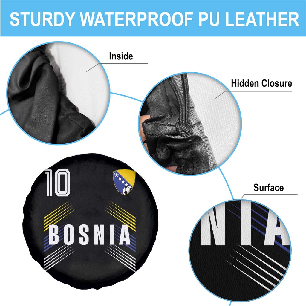 Bosnia Herzegovina Soccer Sports Graphic Number 10 Jersey Style Spare Tire Cover Proud Bosnian Football Fans Game Day Pride