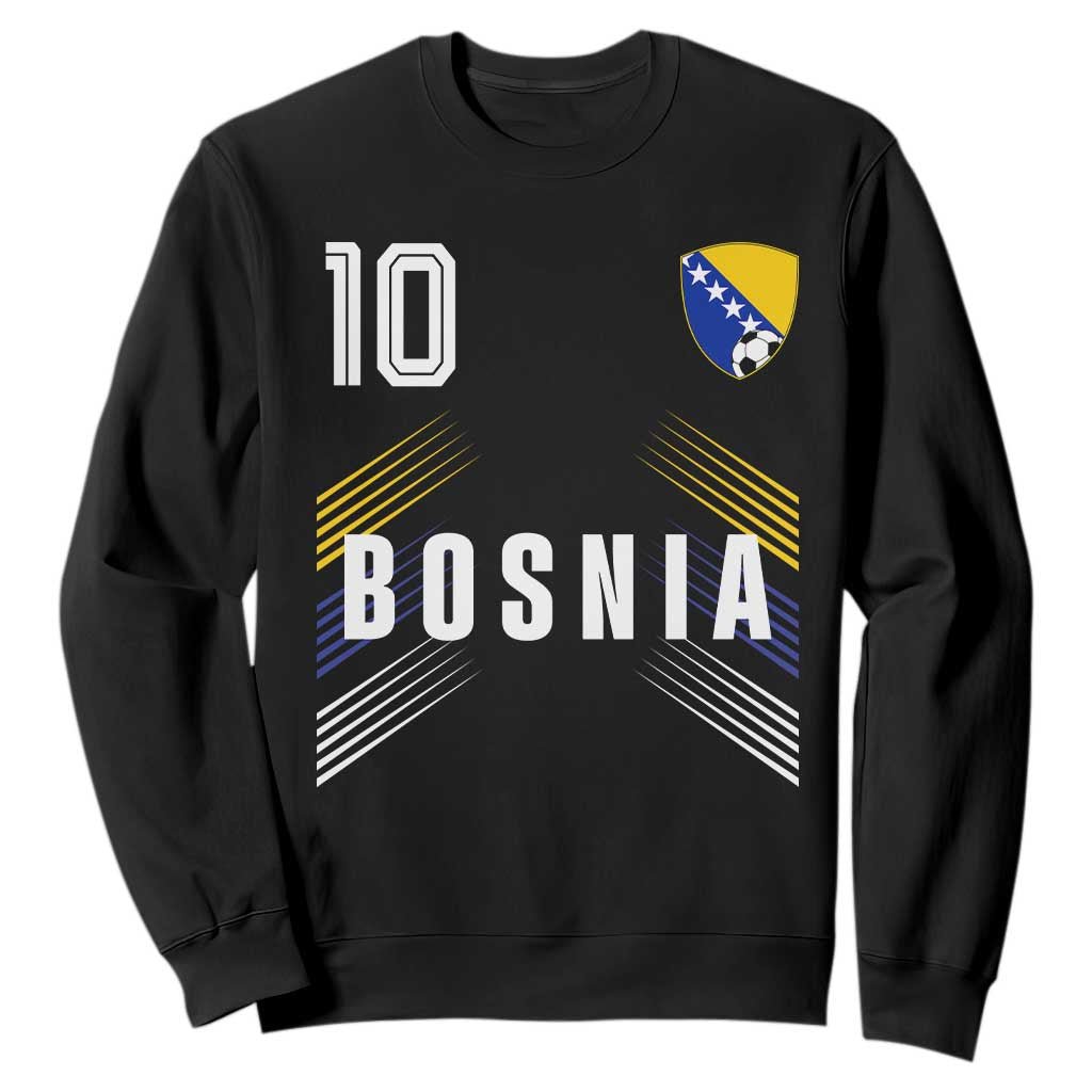 Bosnia Herzegovina Soccer Sports Graphic Number 10 Jersey Style Sweatshirt Proud Bosnian Football Fans Game Day Pride