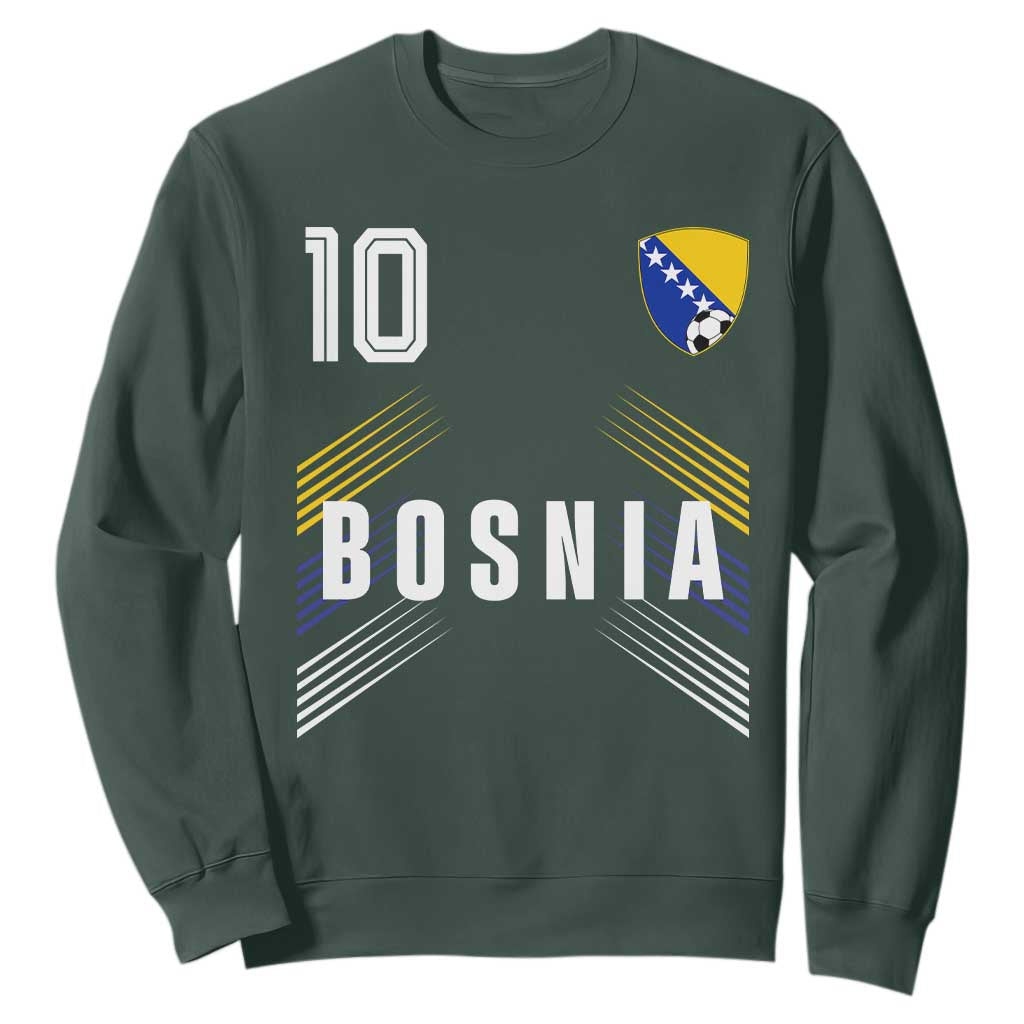 Bosnia Herzegovina Soccer Sports Graphic Number 10 Jersey Style Sweatshirt Proud Bosnian Football Fans Game Day Pride