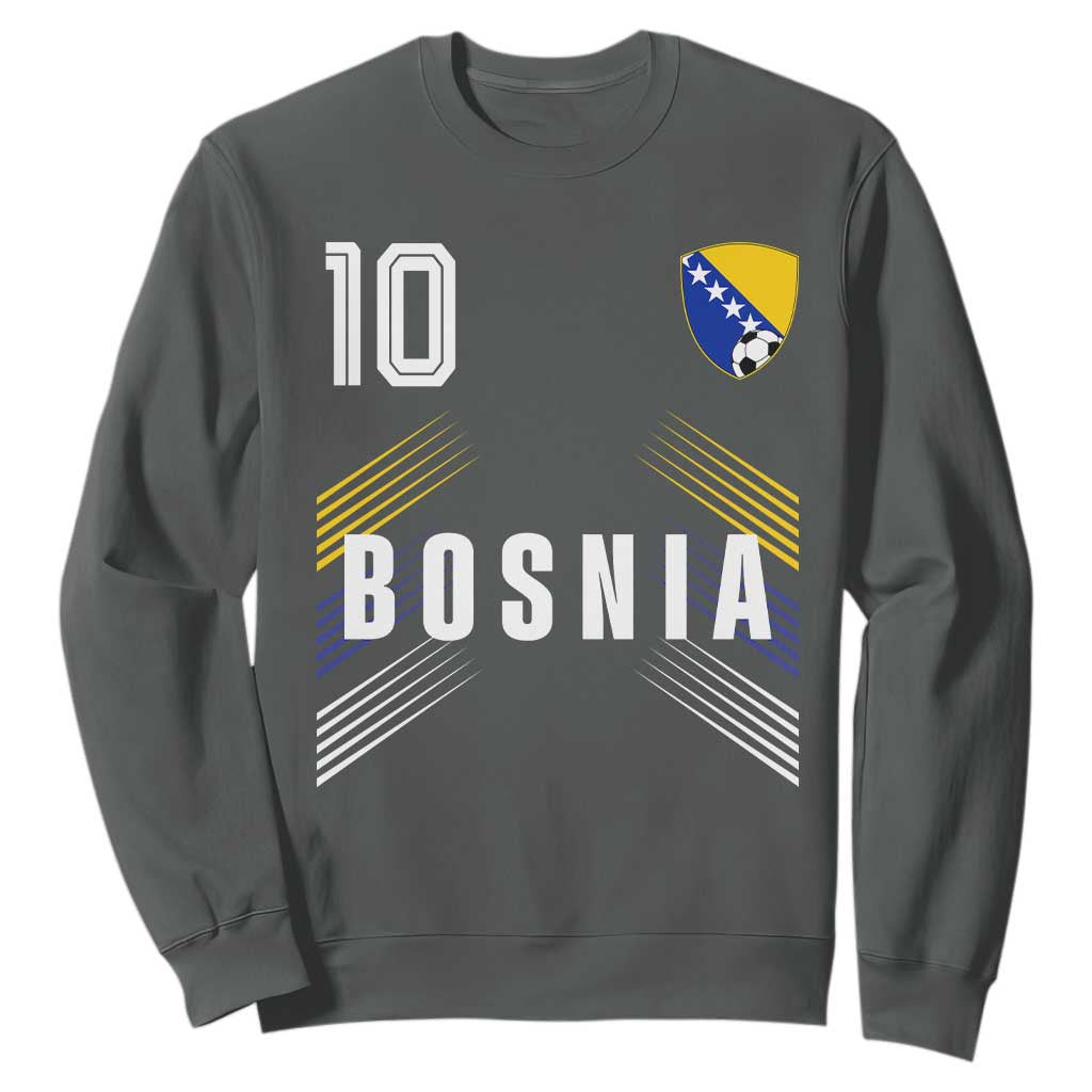 Bosnia Herzegovina Soccer Sports Graphic Number 10 Jersey Style Sweatshirt Proud Bosnian Football Fans Game Day Pride