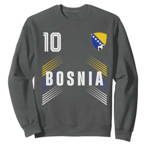Bosnia Herzegovina Soccer Sports Graphic Number 10 Jersey Style Sweatshirt Proud Bosnian Football Fans Game Day Pride