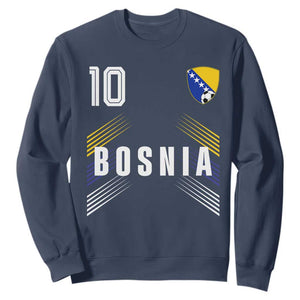 Bosnia Herzegovina Soccer Sports Graphic Number 10 Jersey Style Sweatshirt Proud Bosnian Football Fans Game Day Pride