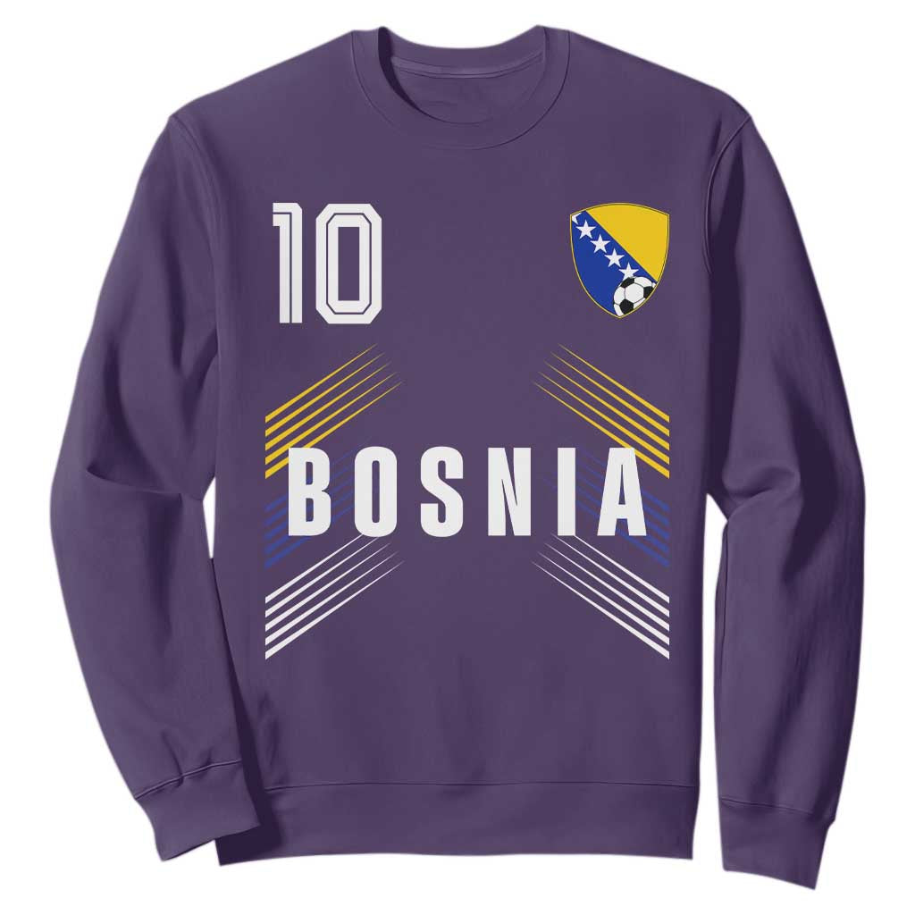 Bosnia Herzegovina Soccer Sports Graphic Number 10 Jersey Style Sweatshirt Proud Bosnian Football Fans Game Day Pride