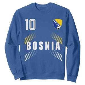 Bosnia Herzegovina Soccer Sports Graphic Number 10 Jersey Style Sweatshirt Proud Bosnian Football Fans Game Day Pride