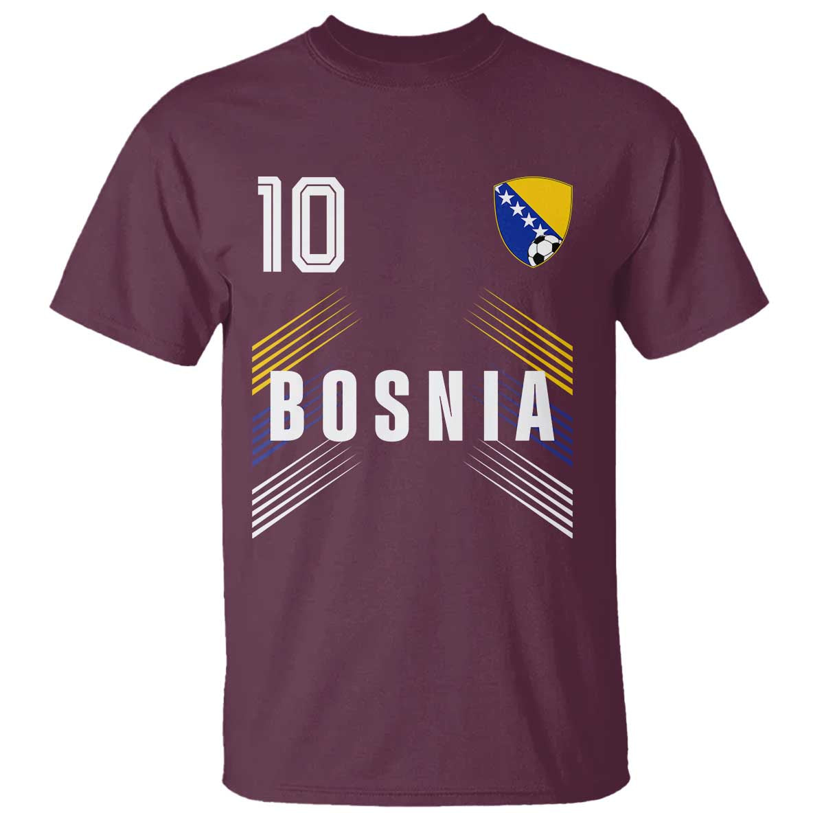 Bosnia Herzegovina Soccer Sports Graphic Number 10 Jersey Style T Shirt Proud Bosnian Football Fans Game Day Pride