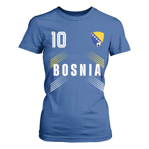 Bosnia Herzegovina Soccer Sports Graphic Number 10 Jersey Style T Shirt For Women Proud Bosnian Football Fans Game Day Pride