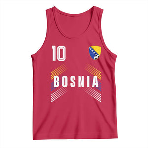 Bosnia Herzegovina Soccer Sports Graphic Number 10 Jersey Style Tank Top Proud Bosnian Football Fans Game Day Pride