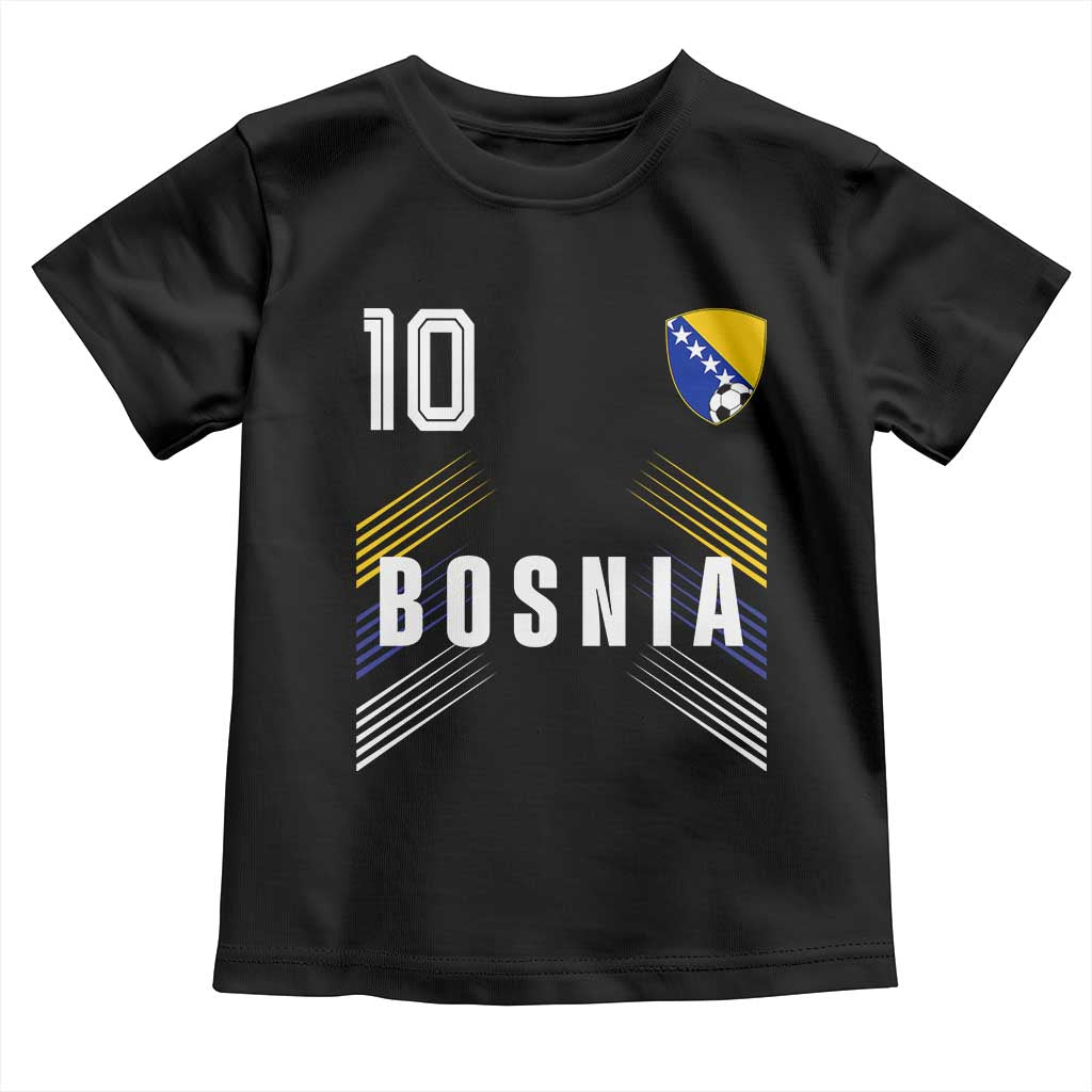 Bosnia Herzegovina Soccer Sports Graphic Number 10 Jersey Style Toddler T Shirt Proud Bosnian Football Fans Game Day Pride TS02 Black Print Your Wear