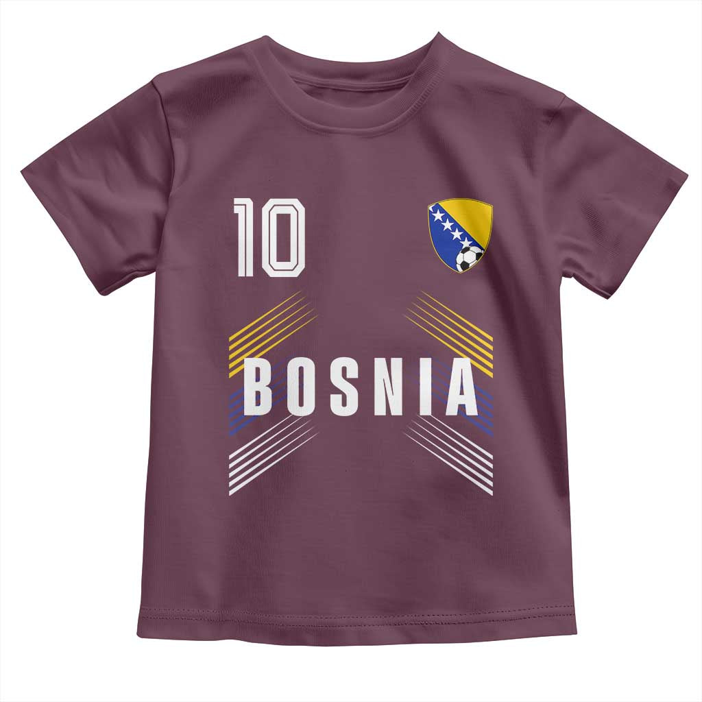 Bosnia Herzegovina Soccer Sports Graphic Number 10 Jersey Style Toddler T Shirt Proud Bosnian Football Fans Game Day Pride