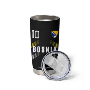 Bosnia Herzegovina Soccer Sports Graphic Number 10 Jersey Style Tumbler Cup Proud Bosnian Football Fans Game Day Pride