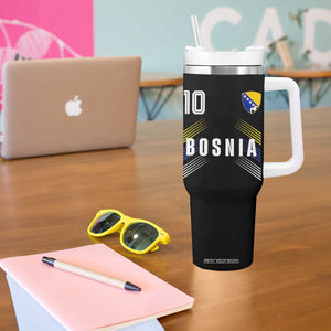 Bosnia Herzegovina Soccer Sports Graphic Number 10 Jersey Style Tumbler With Handle Proud Bosnian Football Fans Game Day Pride