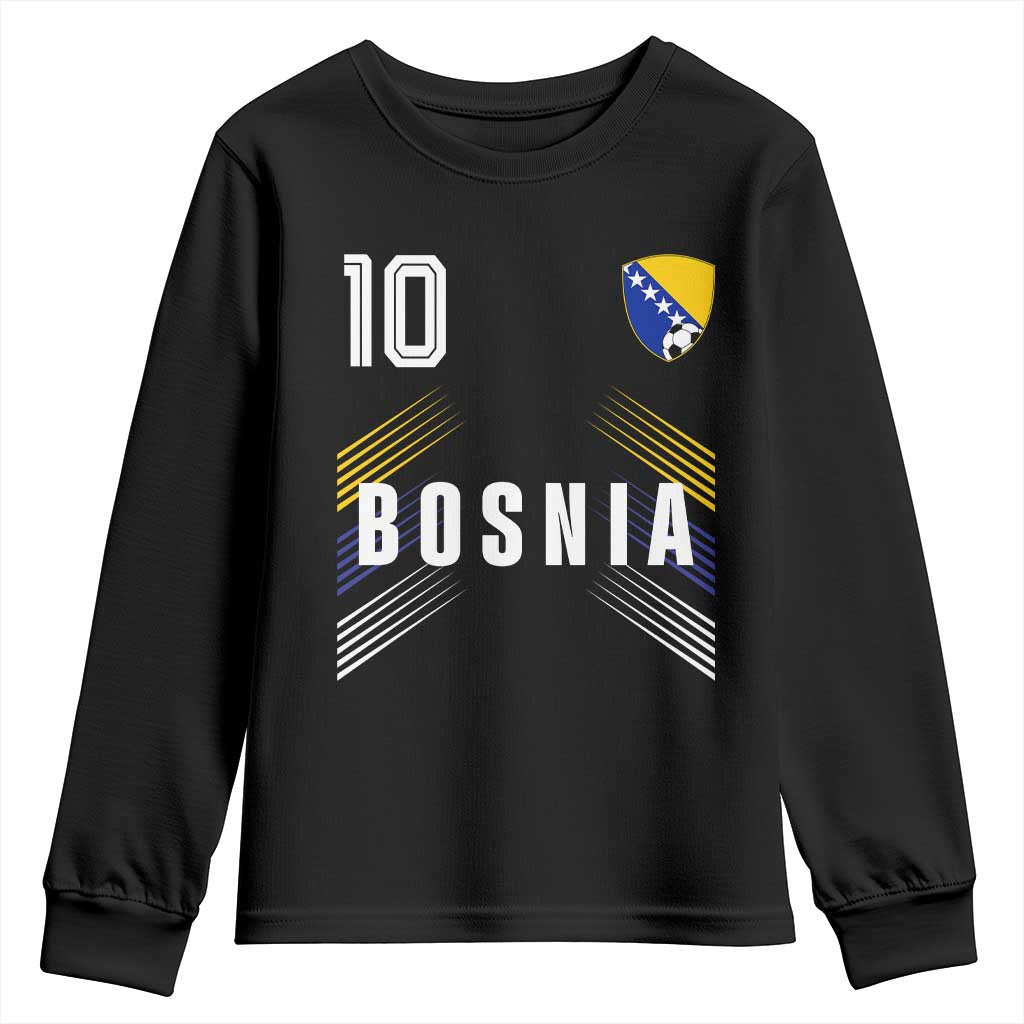 Bosnia Herzegovina Soccer Sports Graphic Number 10 Jersey Style Youth Sweatshirt Proud Bosnian Football Fans Game Day Pride