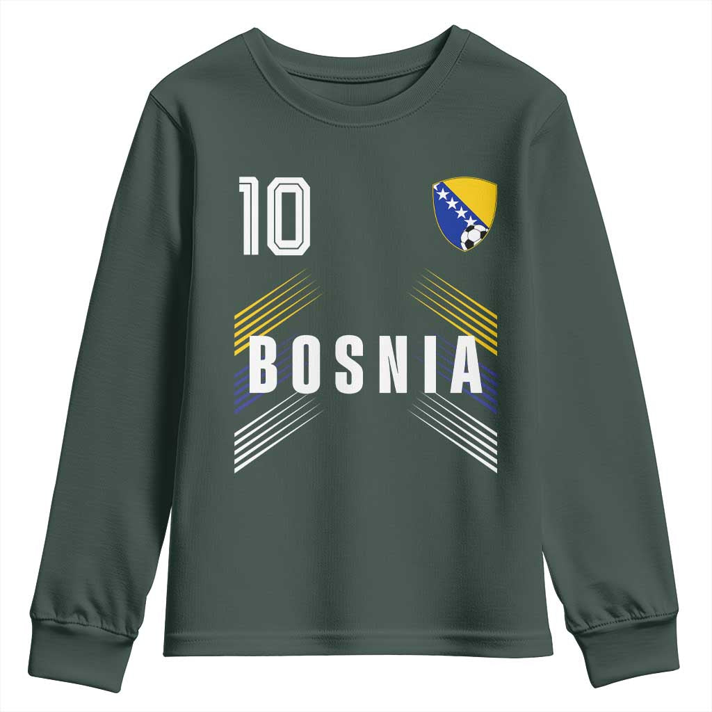 Bosnia Herzegovina Soccer Sports Graphic Number 10 Jersey Style Youth Sweatshirt Proud Bosnian Football Fans Game Day Pride