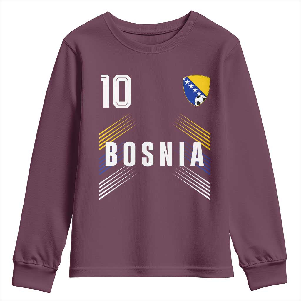 Bosnia Herzegovina Soccer Sports Graphic Number 10 Jersey Style Youth Sweatshirt Proud Bosnian Football Fans Game Day Pride