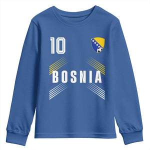 Bosnia Herzegovina Soccer Sports Graphic Number 10 Jersey Style Youth Sweatshirt Proud Bosnian Football Fans Game Day Pride