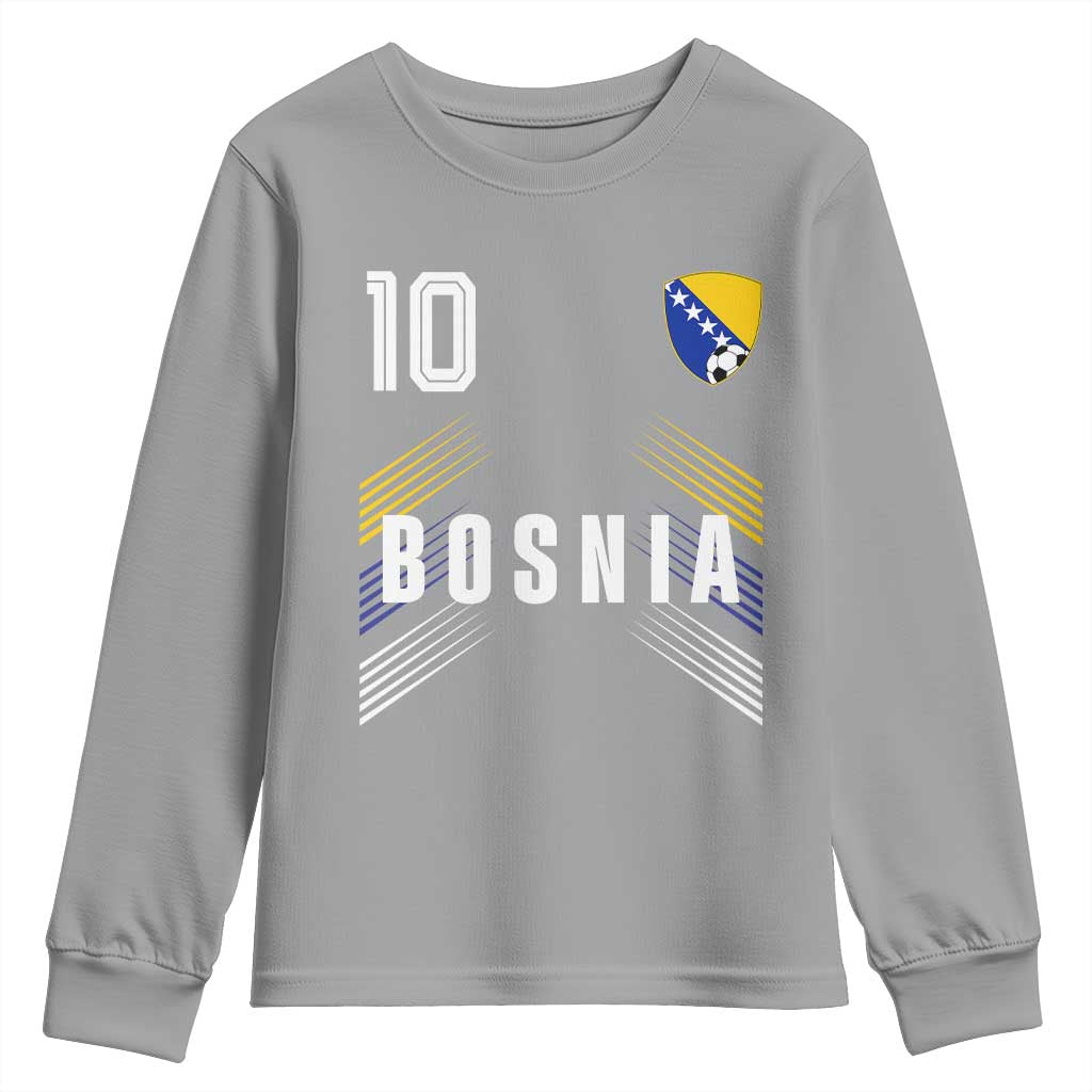 Bosnia Herzegovina Soccer Sports Graphic Number 10 Jersey Style Youth Sweatshirt Proud Bosnian Football Fans Game Day Pride