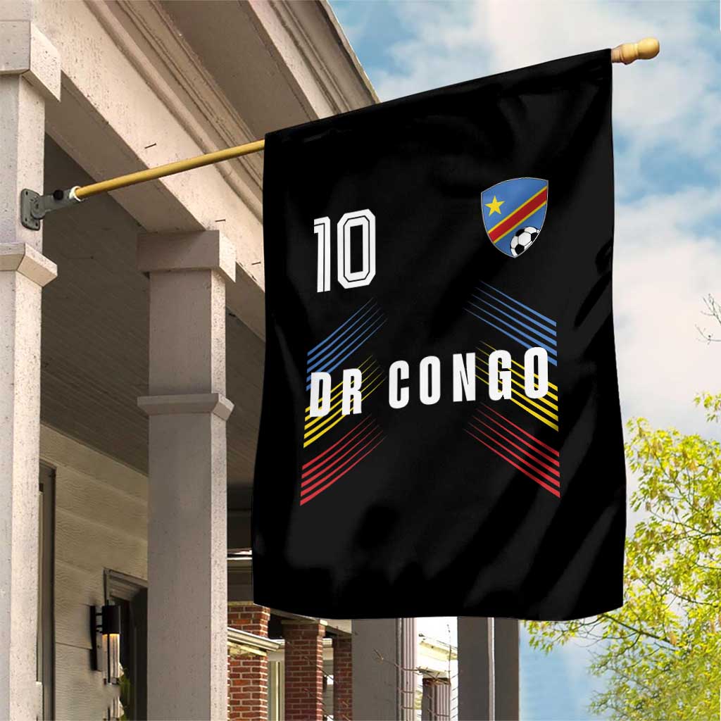 DR Congo Soccer Sports Graphic Number 10 Jersey Style Garden Flag Proud Congolese Football Fans Game Day Pride
