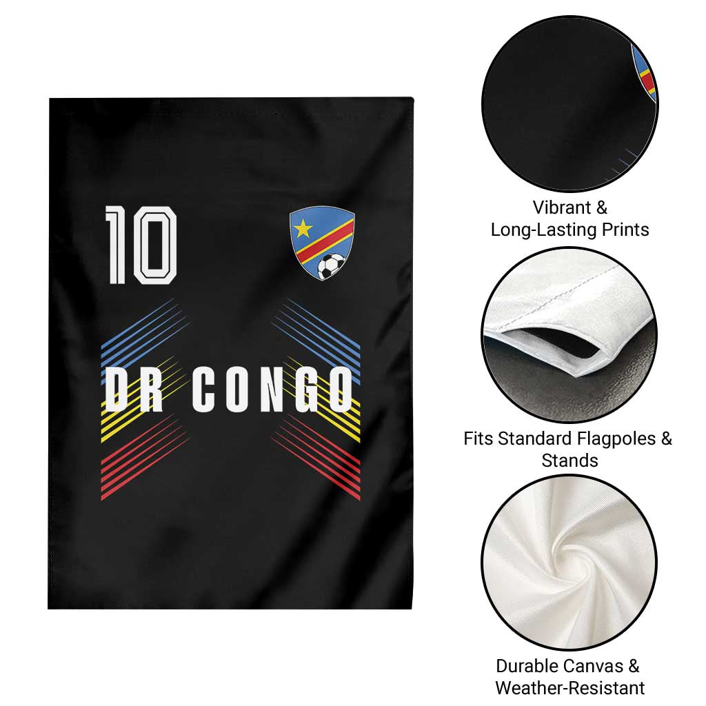 DR Congo Soccer Sports Graphic Number 10 Jersey Style Garden Flag Proud Congolese Football Fans Game Day Pride