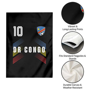 DR Congo Soccer Sports Graphic Number 10 Jersey Style Garden Flag Proud Congolese Football Fans Game Day Pride