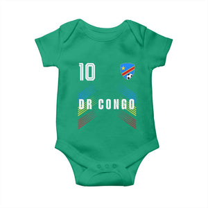 DR Congo Soccer Sports Graphic Number 10 Jersey Style Baby Onesie Proud Congolese Football Fans Game Day Pride