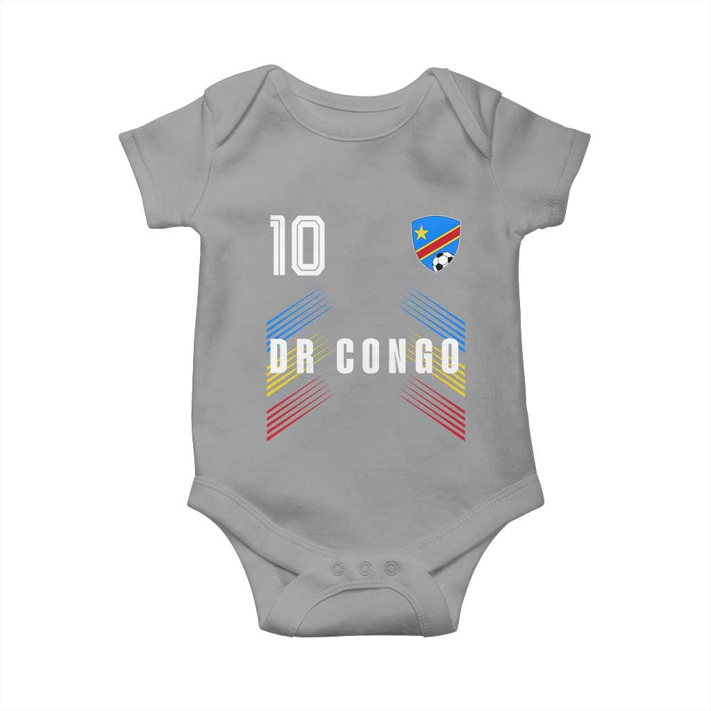 DR Congo Soccer Sports Graphic Number 10 Jersey Style Baby Onesie Proud Congolese Football Fans Game Day Pride