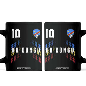 DR Congo Soccer Sports Graphic Number 10 Jersey Style Coffee Mug Proud Congolese Football Fans Game Day Pride