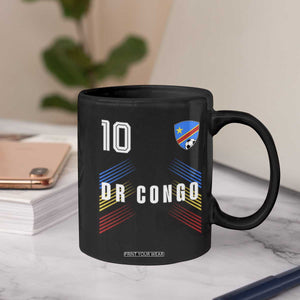 DR Congo Soccer Sports Graphic Number 10 Jersey Style Coffee Mug Proud Congolese Football Fans Game Day Pride